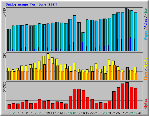 Daily usage for June 2024