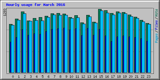 Hourly usage for March 2016