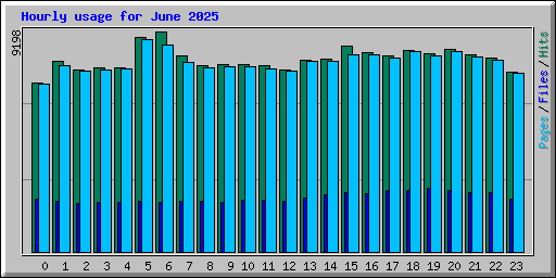 Hourly usage for June 2025