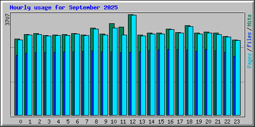 Hourly usage for September 2025